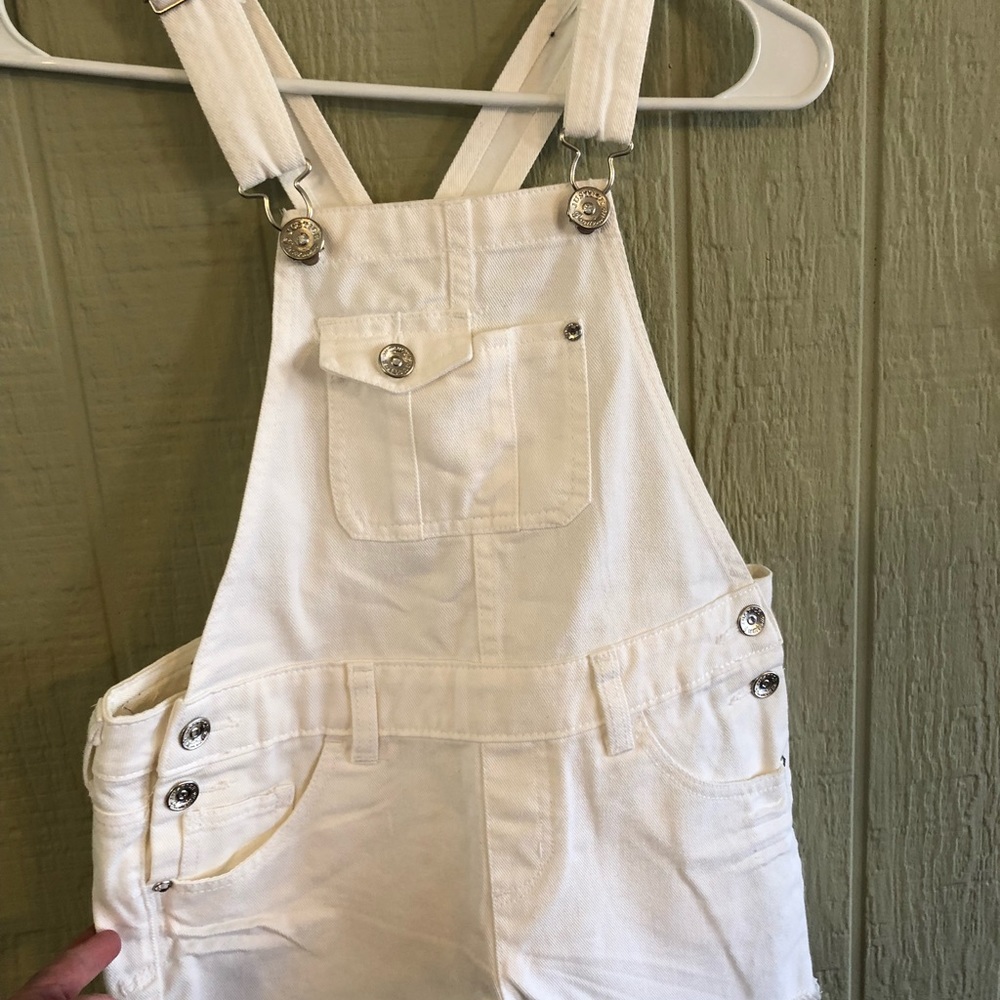 Justice white Short Overalls - 10 1/2